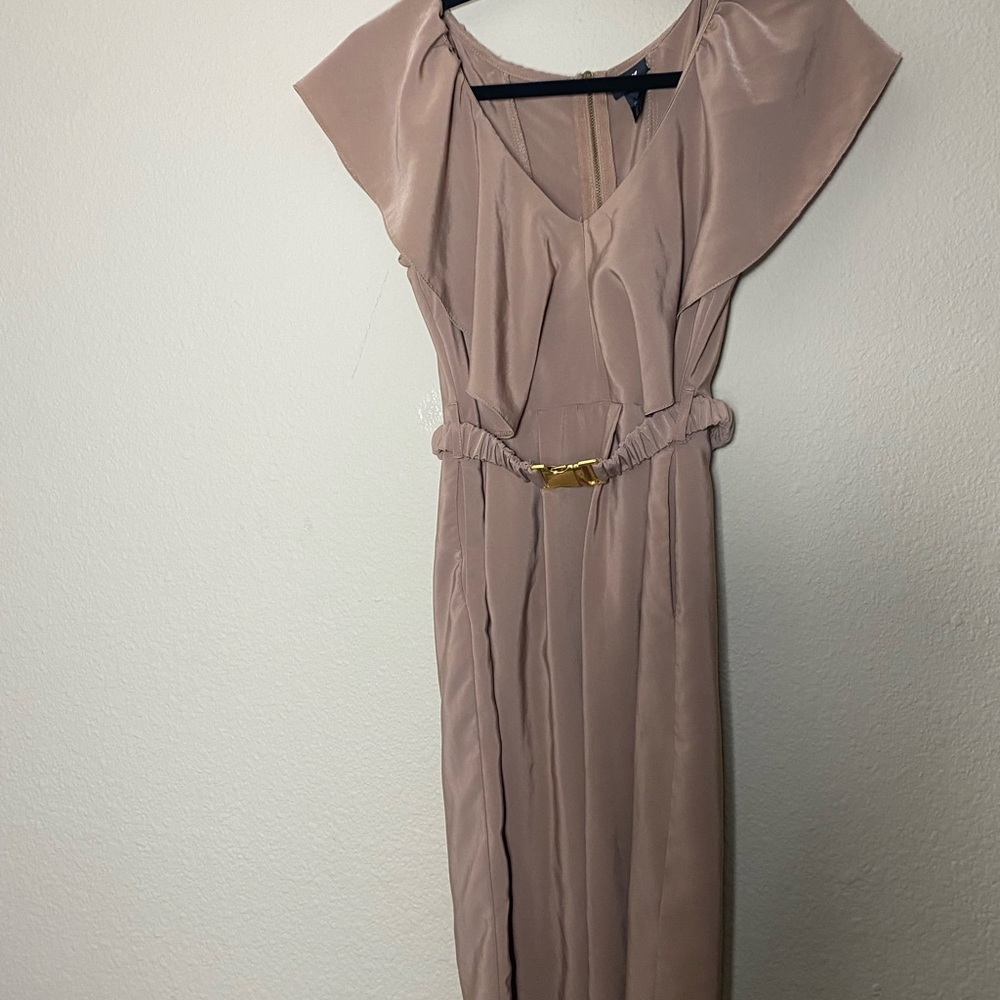 Nude dress with belt